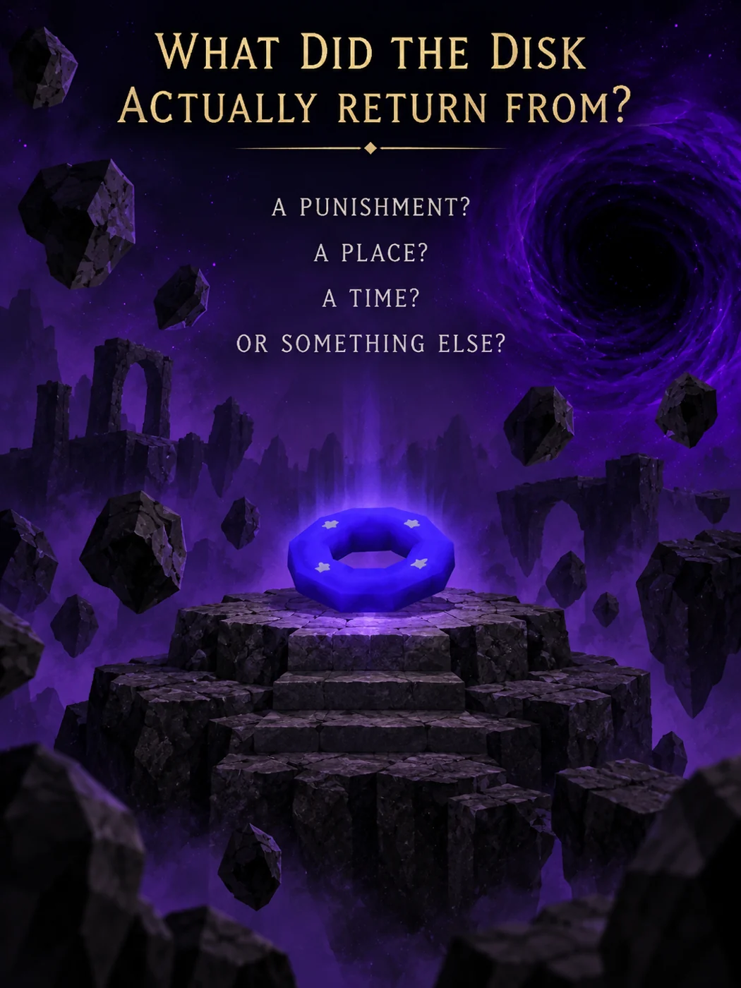 A purple relic hovering in the Black Hole
