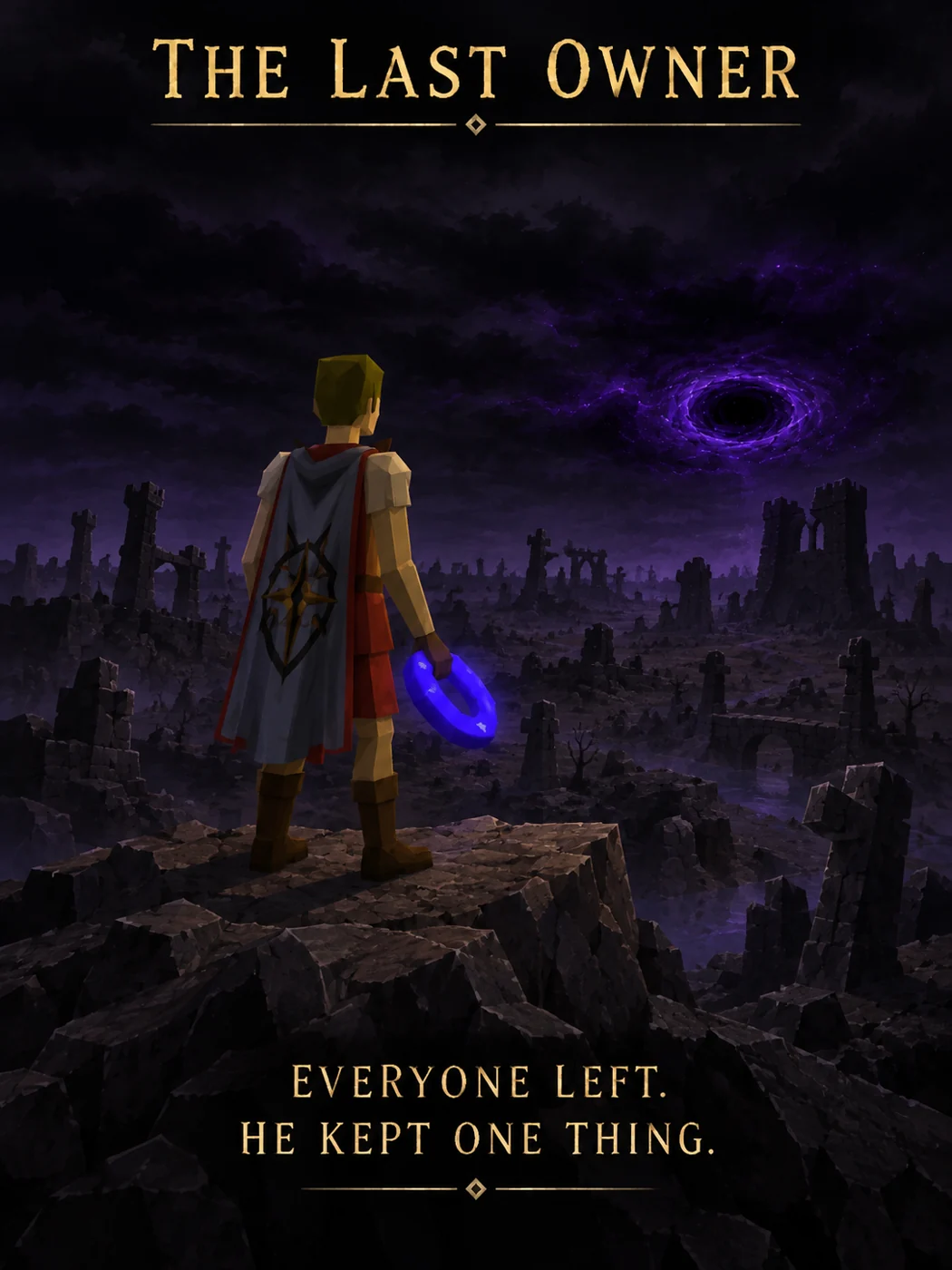 An adventurer keeping the relic in a forgotten world